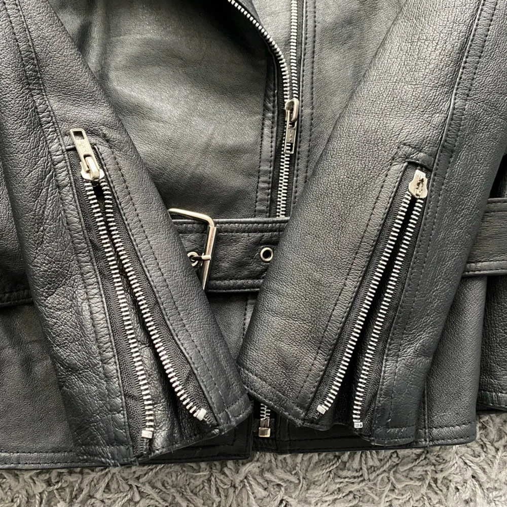 Vintage Cosa Nova Black Leather Biker Jacket - Picture 5 of 12